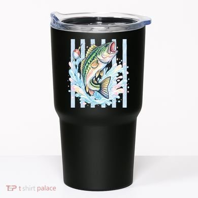 Pastel Fishing Retro Striped  Tumbler