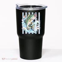 Pastel Fishing Retro Striped  Tumbler thumb 0