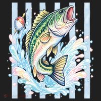 Pastel Fishing Retro Striped  Tumbler thumb 3