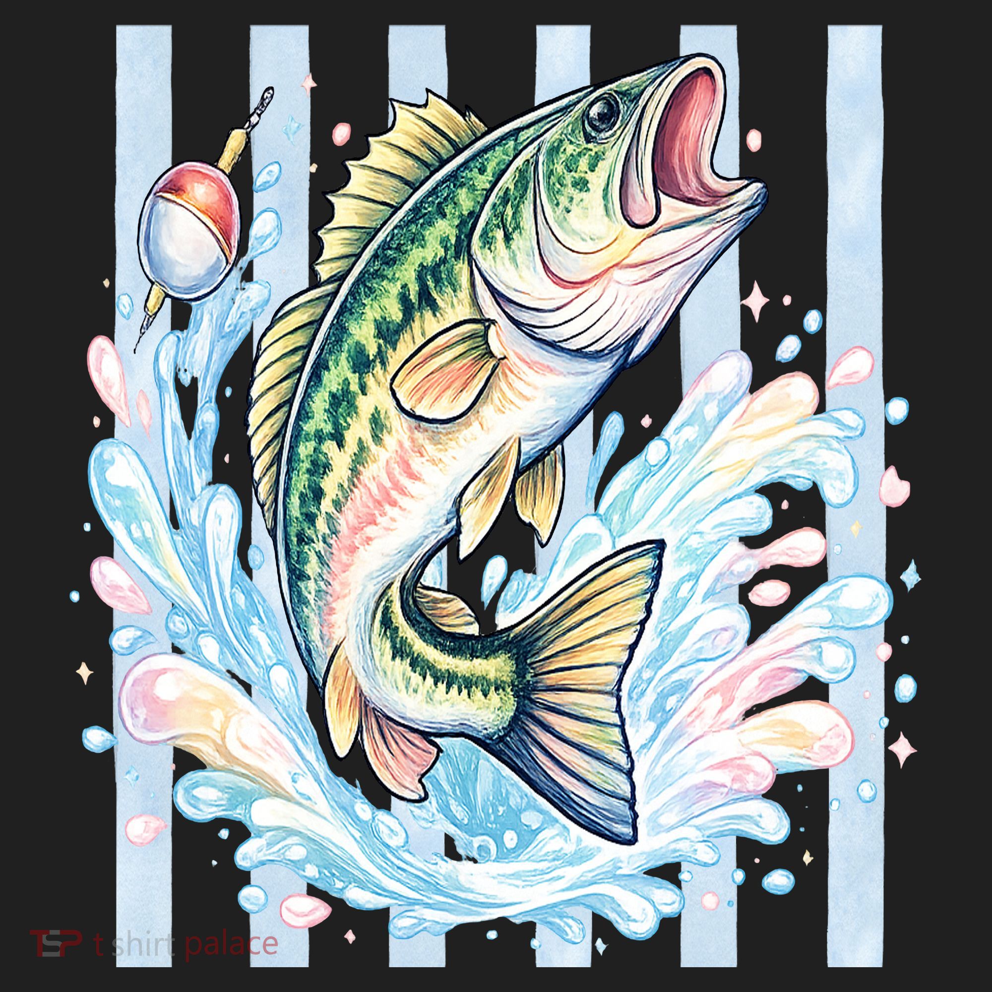 Pastel Fishing Retro Striped  Tumbler