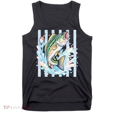 Pastel Fishing Retro Striped  Tank Top