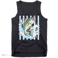 Pastel Fishing Retro Striped  Tank Top thumb 0