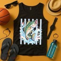 Pastel Fishing Retro Striped  Tank Top thumb 4