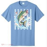 Pastel Fishing Retro Striped  T-Shirt thumb 0