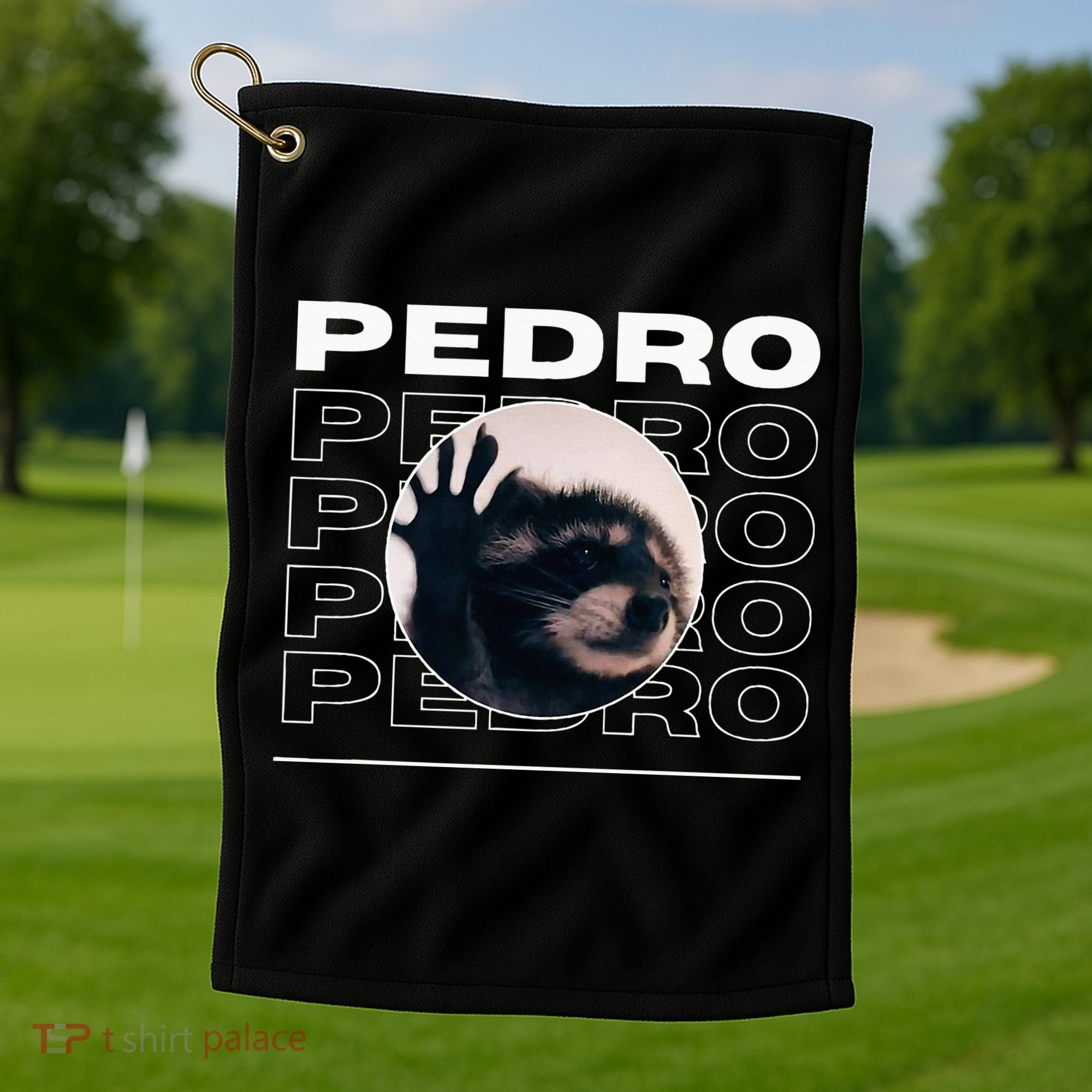Pedro Funny Raccoon Dancing Meme Golf Towel