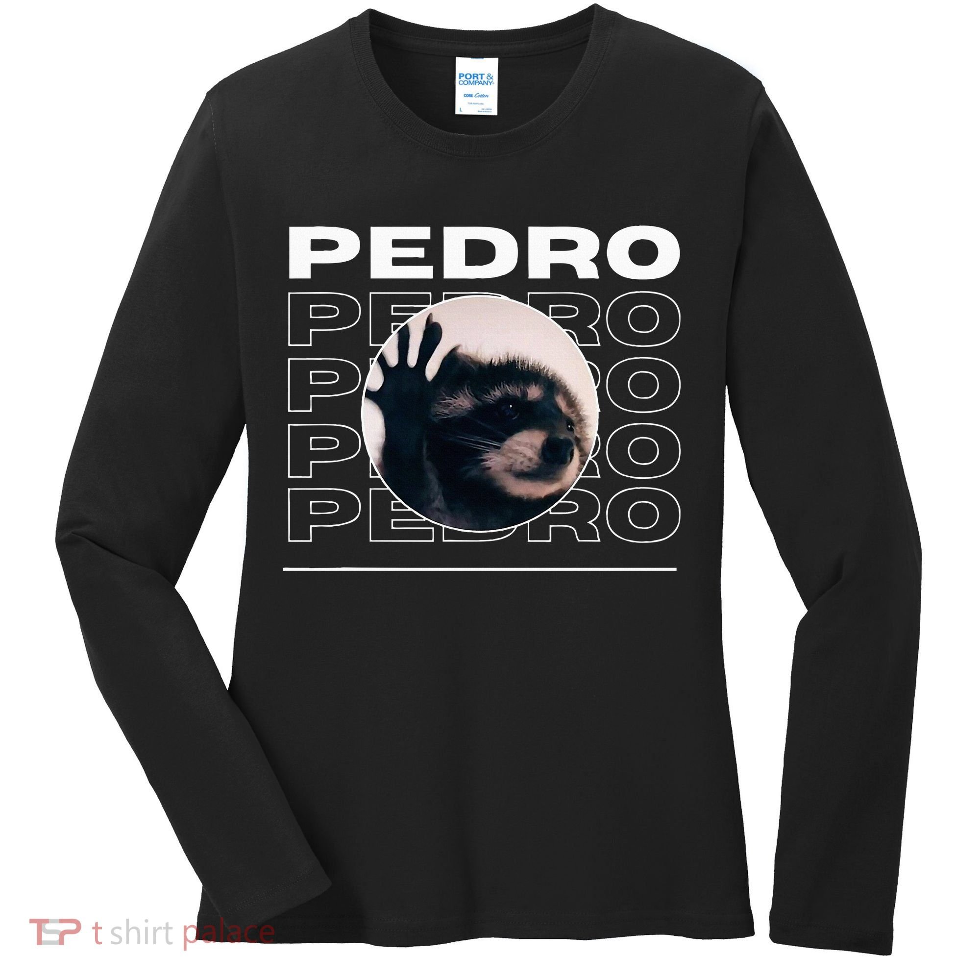 Pedro Funny Raccoon Dancing Meme Women's Long Sleeve Shirt