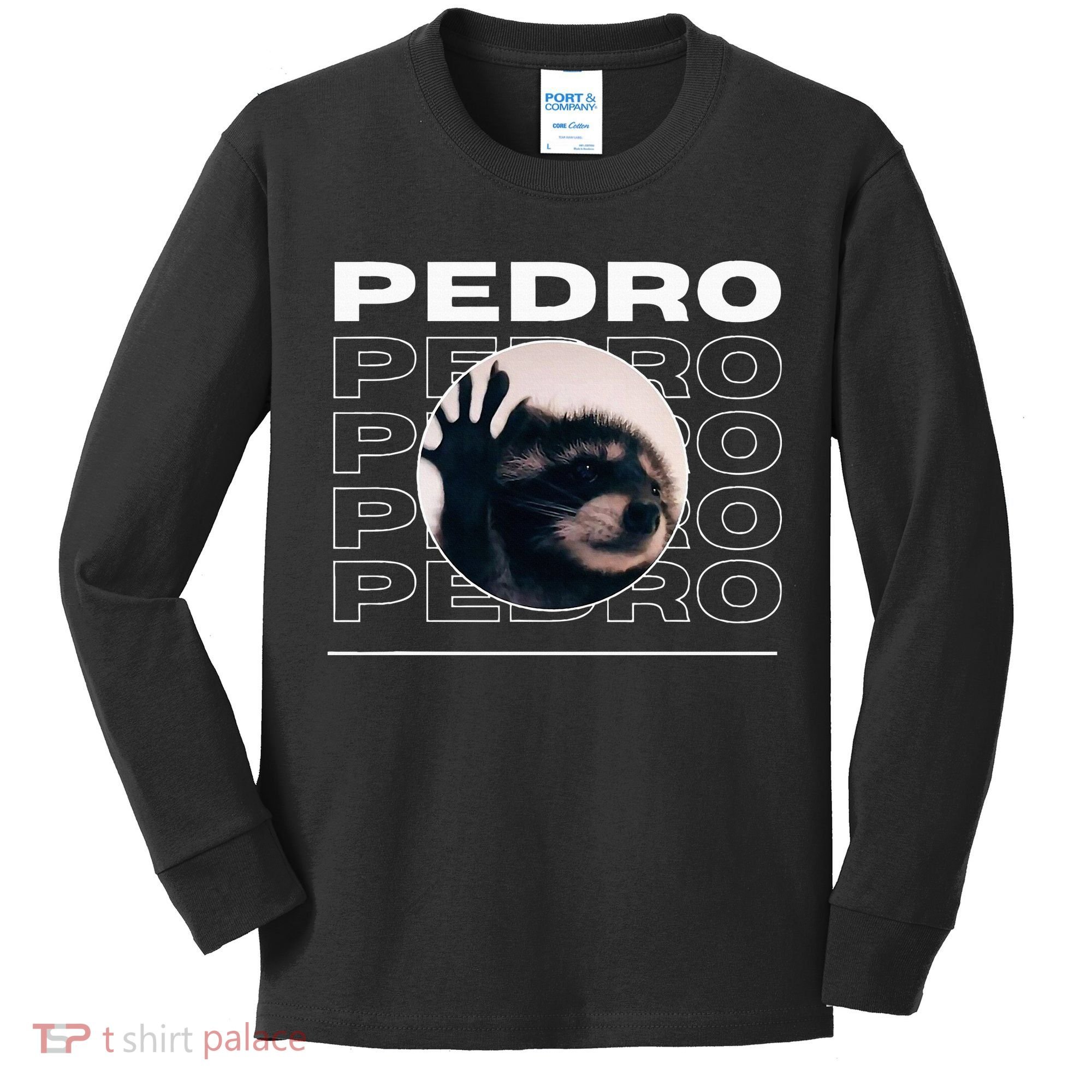 Pedro Funny Raccoon Dancing Meme Kids Long Sleeve Shirt