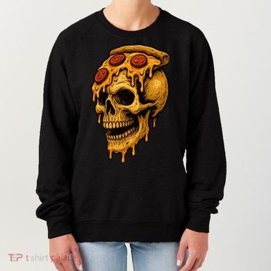 Pizza Food Skull Horror Women's Sweatshirt