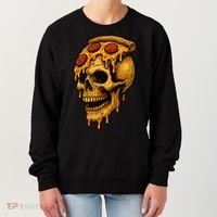 Pizza Food Skull Horror Women's Sweatshirt thumb 0