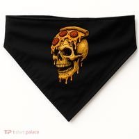 Pizza Food Skull Horror USA-Made Doggie Bandana thumb 0