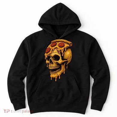 Pizza Food Skull Horror Hoodie