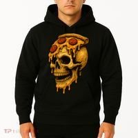 Pizza Food Skull Horror Hoodie thumb 2