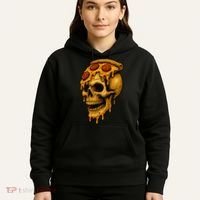 Pizza Food Skull Horror Hoodie thumb 5