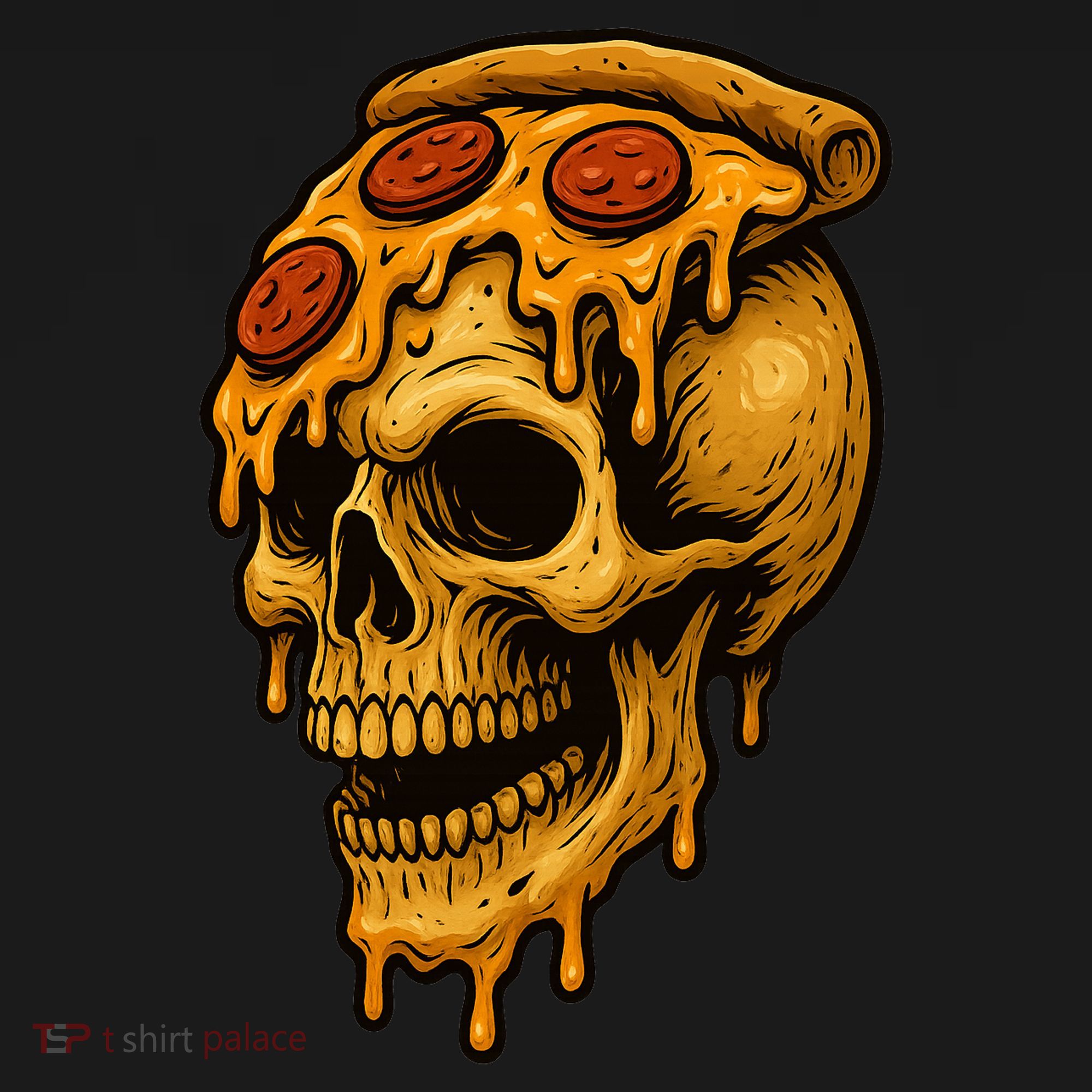 Pizza Food Skull Horror Apron