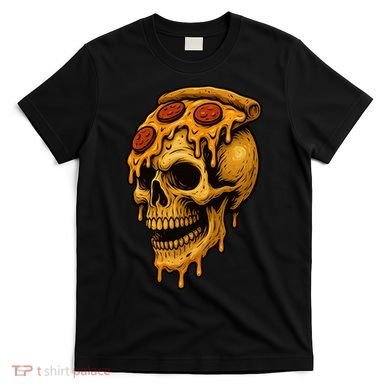 Pizza Food Skull Horror T-Shirt