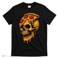 Pizza Food Skull Horror T-Shirt thumb 0