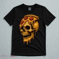 Pizza Food Skull Horror T-Shirt thumb 5