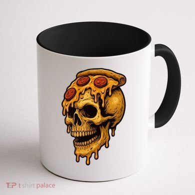 Pizza Food Skull Horror Coffee Mug back