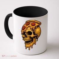 Pizza Food Skull Horror Coffee Mug thumb 0