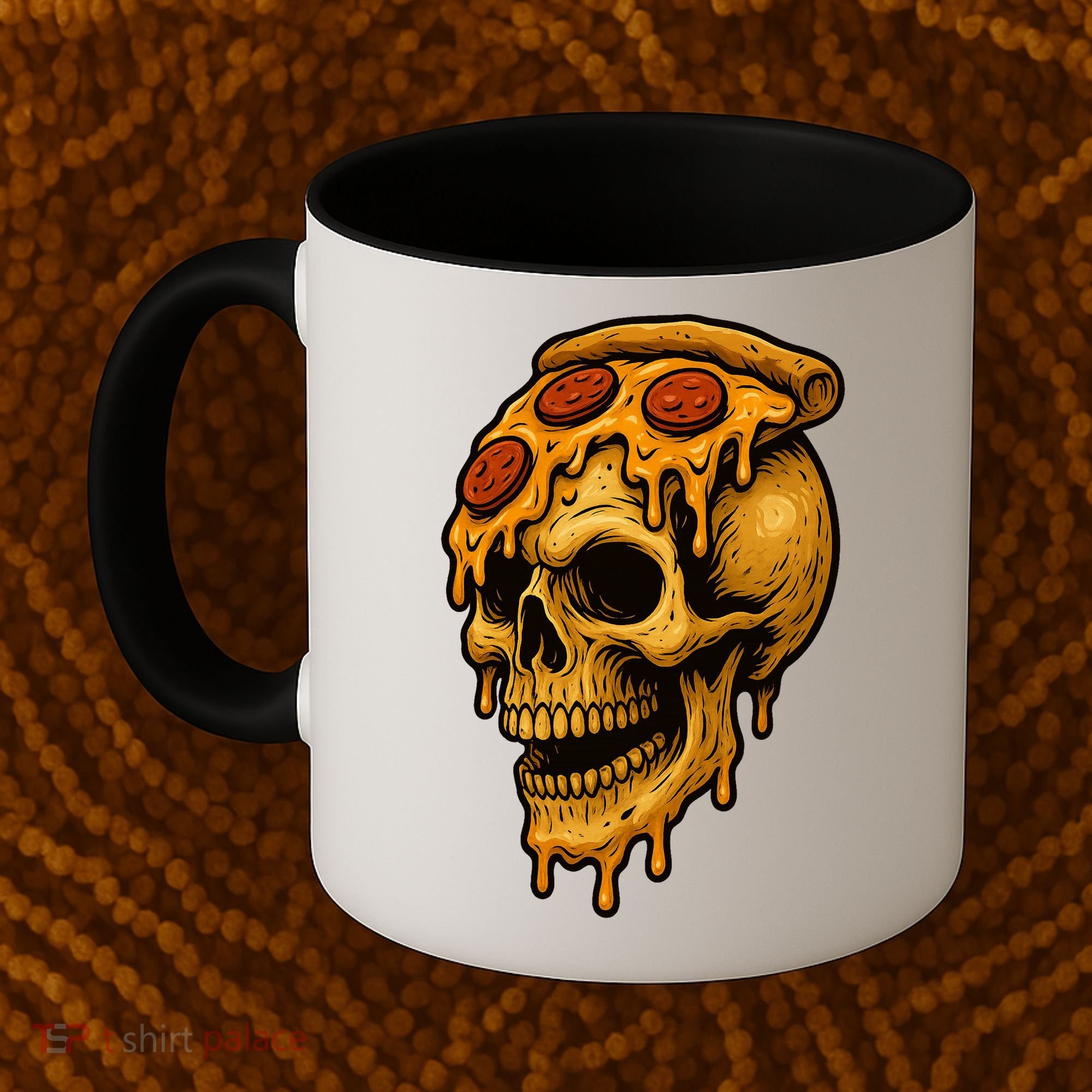 Pizza Food Skull Horror Coffee Mug