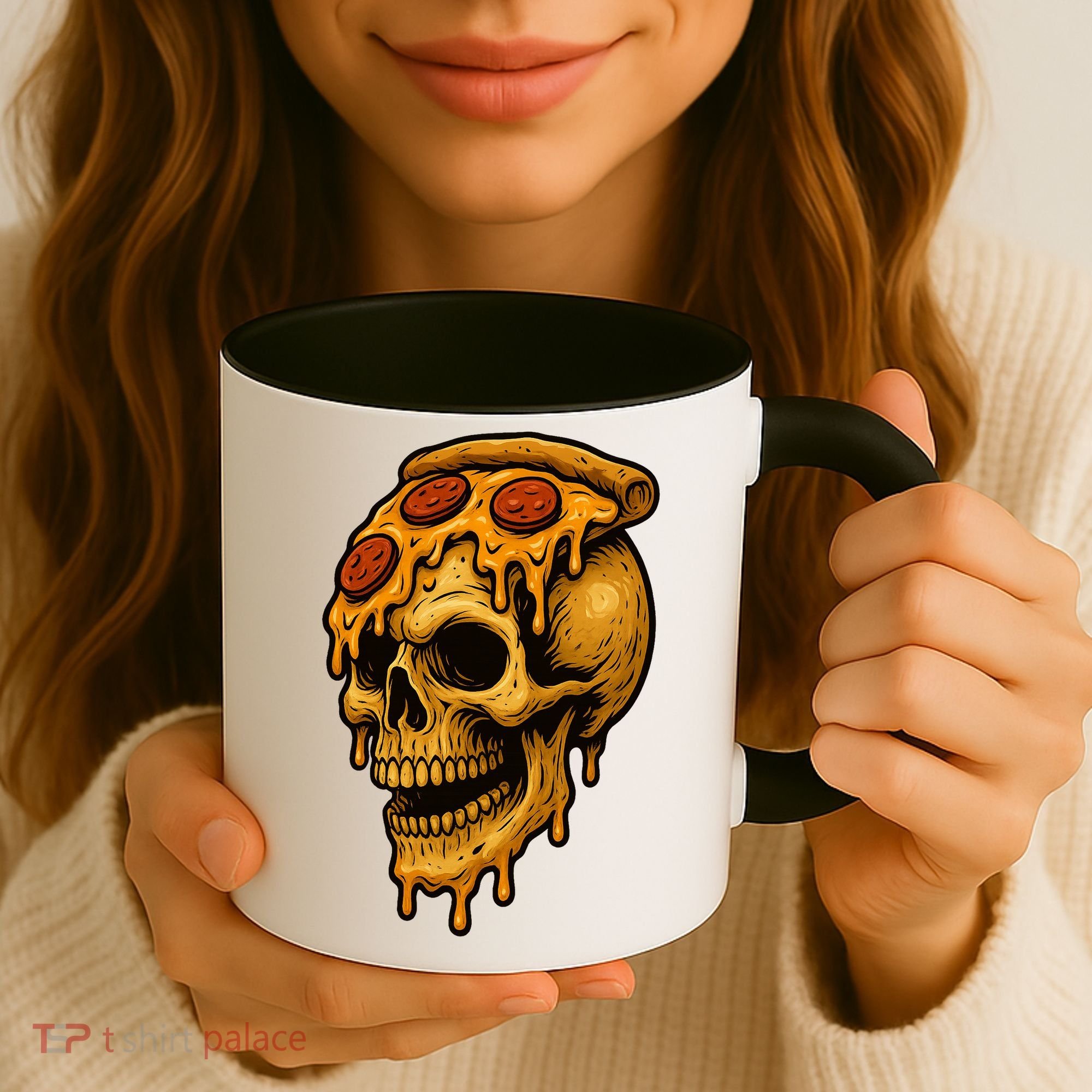 Pizza Food Skull Horror Coffee Mug