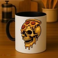 Pizza Food Skull Horror Coffee Mug thumb 4