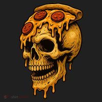 Pizza Food Skull Horror Beanie thumb 2