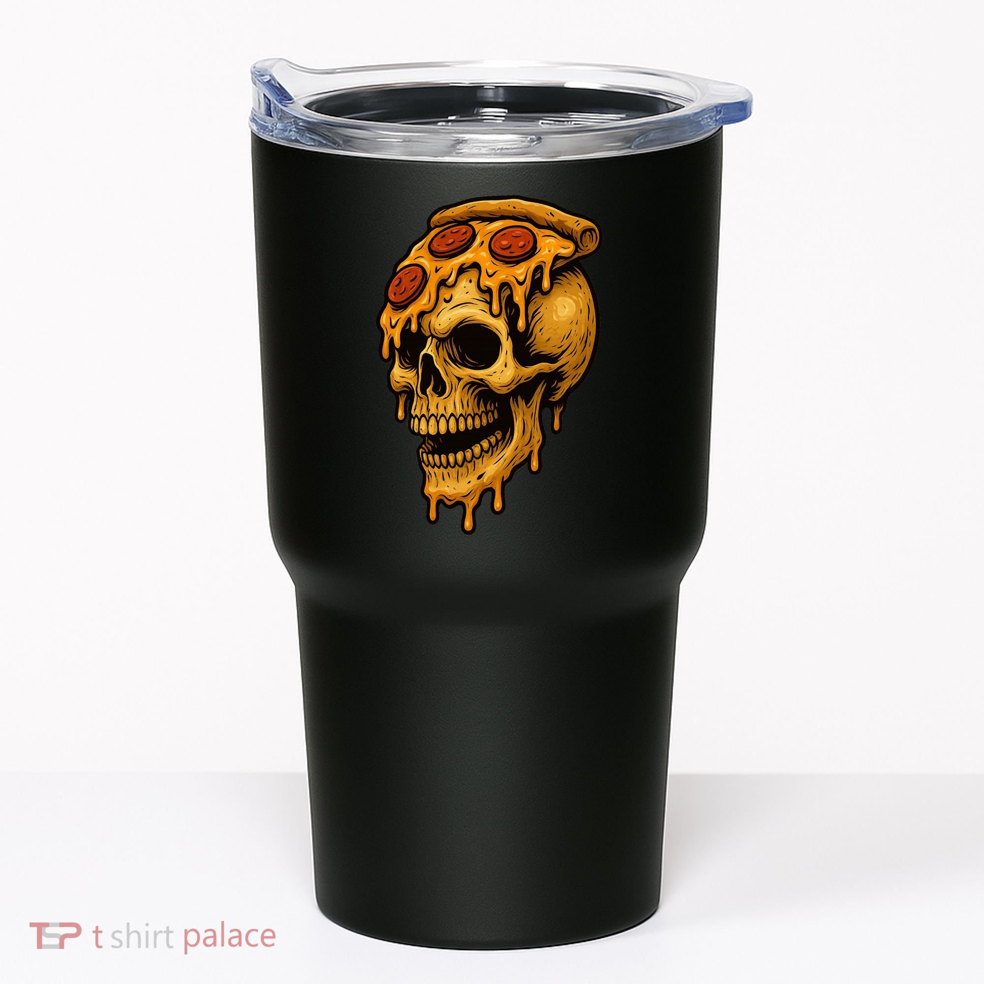 Pizza Food Skull Horror Tumbler