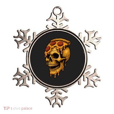 Pizza Food Skull Horror Ornament