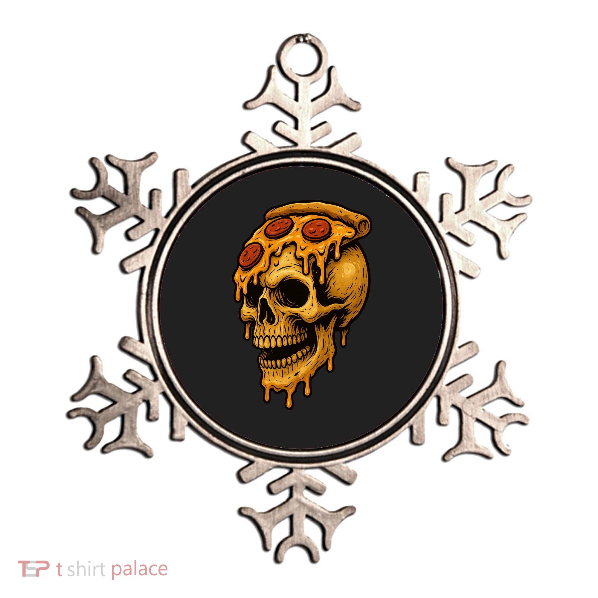 Pizza Food Skull Horror Ornament