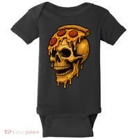 Pizza Food Skull Horror Baby Bodysuit thumb 0