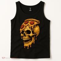Pizza Food Skull Horror Tank Top thumb 2