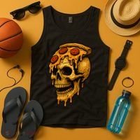 Pizza Food Skull Horror Tank Top thumb 4