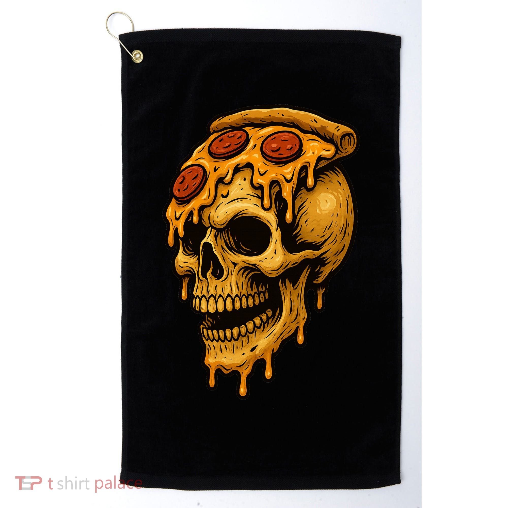 Pizza Food Skull Horror Golf Towel