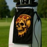 Pizza Food Skull Horror Golf Towel thumb 2