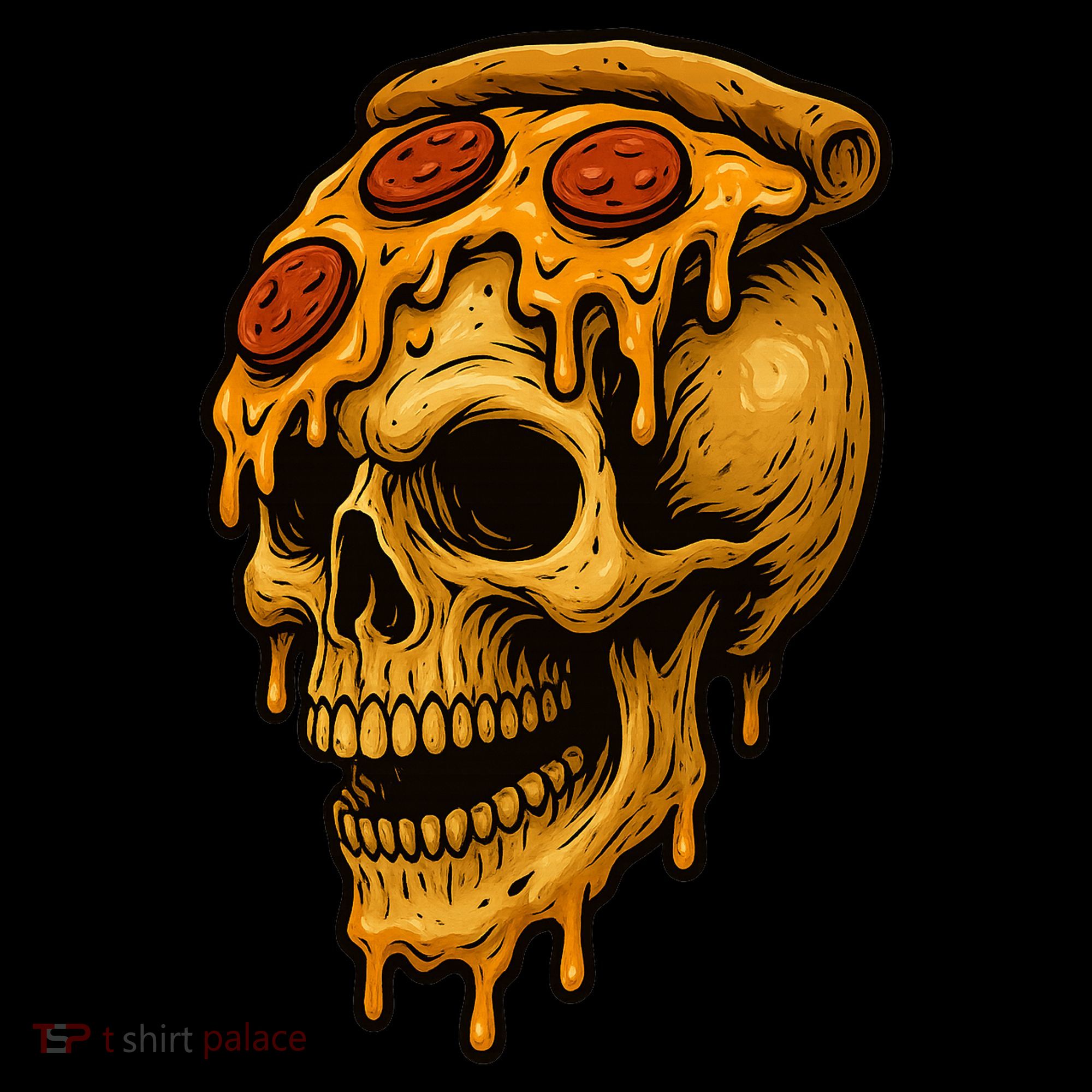 Pizza Food Skull Horror Toddler T-Shirt
