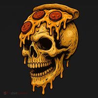 Pizza Food Skull Horror Women's Long Sleeve Shirt thumb 2