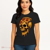 Pizza Food Skull Horror Women's T-Shirt thumb 4