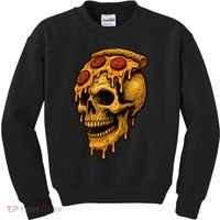 Pizza Food Skull Horror Kids Sweatshirt thumb 0