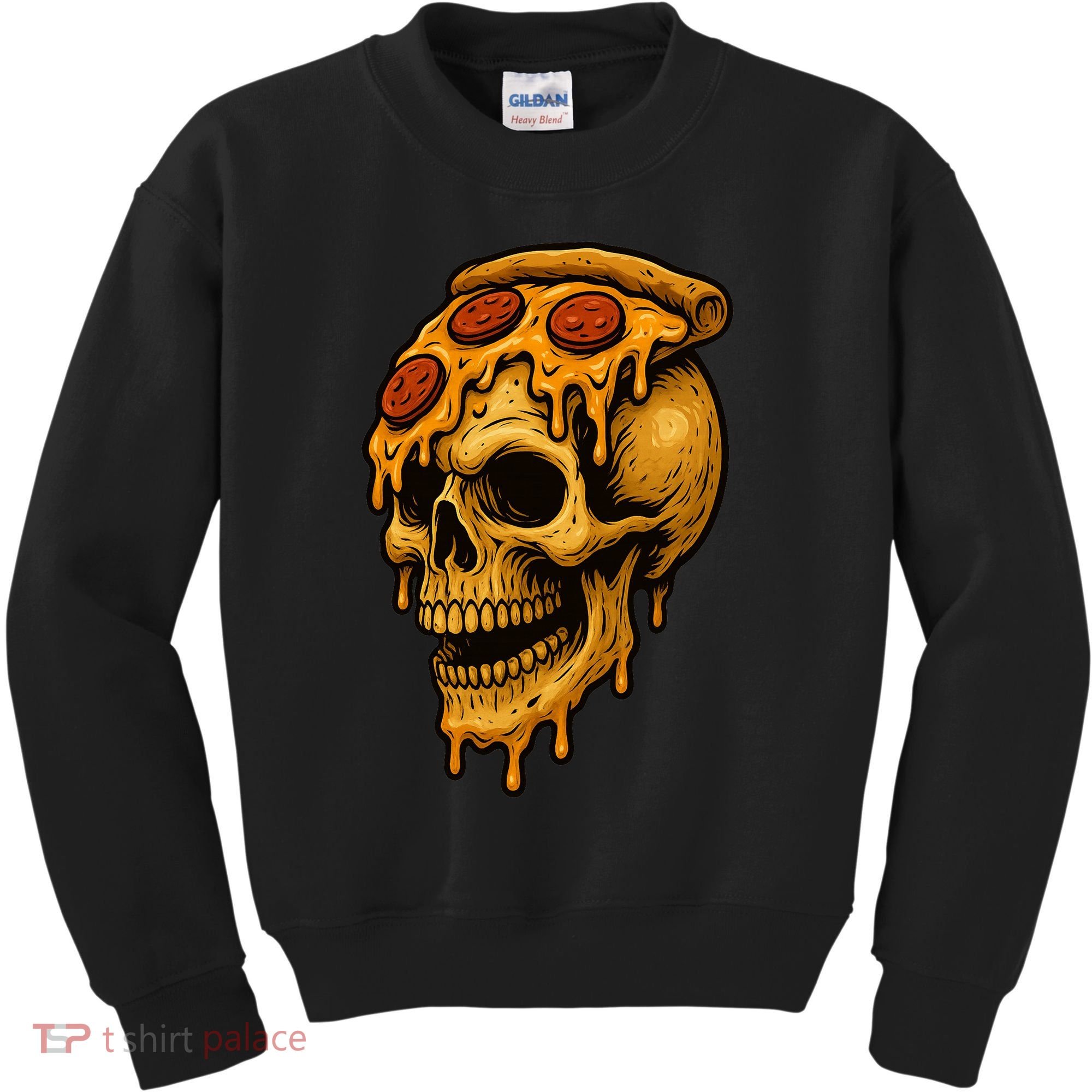 Pizza Food Skull Horror Kids Sweatshirt