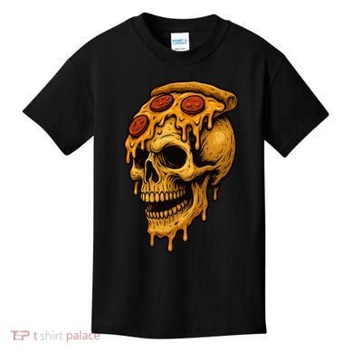 Pizza Food Skull Horror Kids T-Shirt
