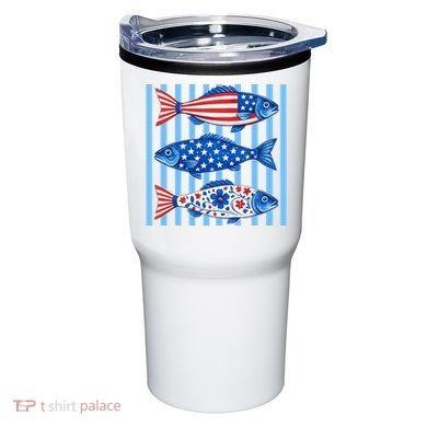 Patriotic Fish Striped USA Theme Design Tumbler