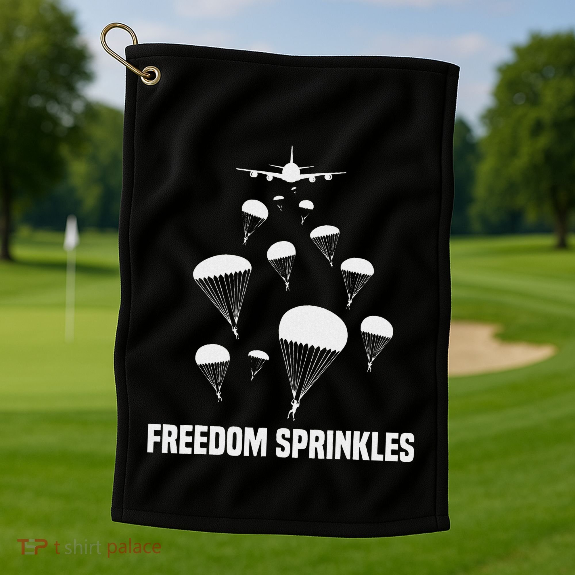 Paratrooper Freedom Sprinkles 82nd 101st Airborne Golf Towel
