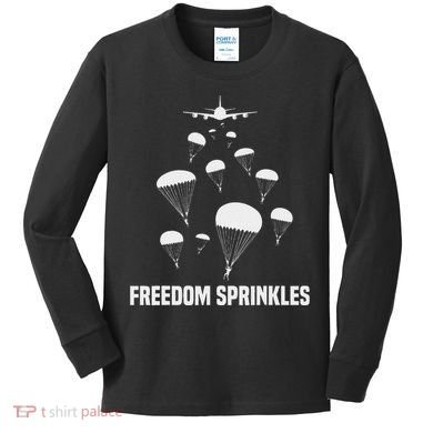 Paratrooper Freedom Sprinkles 82nd 101st Airborne Kids Long Sleeve Shirt