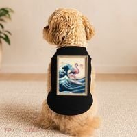 Pink Flamingo Surfer Tropical Great Big Wave Framed Doggie Tank thumb 2