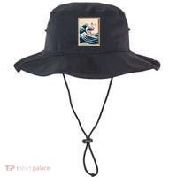 Pink Flamingo Surfer Tropical Great Big Wave Framed Bucket Hat thumb 0