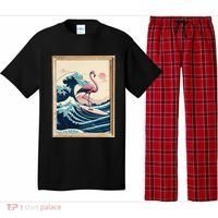 Pink Flamingo Surfer Tropical Great Big Wave Framed Pajama Set thumb 0