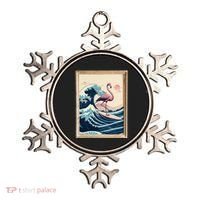 Pink Flamingo Surfer Tropical Great Big Wave Framed Ornament thumb 0