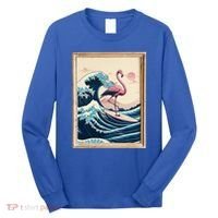Pink Flamingo Surfer Tropical Great Big Wave Framed Long Sleeve Shirt thumb 0
