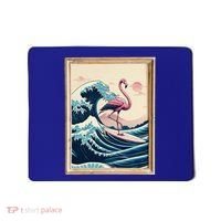 Pink Flamingo Surfer Tropical Great Big Wave Framed Mousepad thumb 0